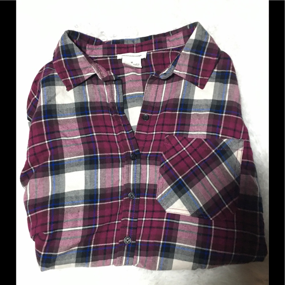 Beach lunch lounge Flannel Shirt Size Medium - Picture 7 of 7
